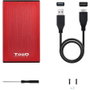 Tooq TQE-2527R Caja Externa para Disco Duro 2.5 Pulgadas SATA, Rojo/Negro